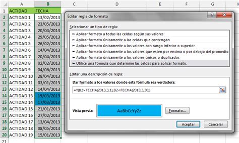 Image result for Condiciones En Excel Con Fecha