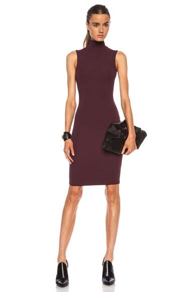 Acne Studios Flash Compact Turtleneck Viscose-Blend Dress in Wine Red ...