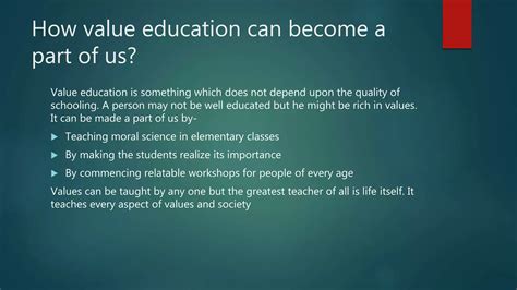 Importance of value education | PPTX