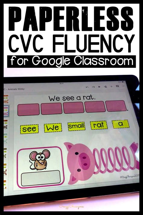 Google Classroom Activities for Kindergarten CVC Sentences