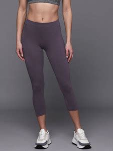 HRX by Hrithik Roshan Solid Women Purple Tights - Buy HRX by Hrithik ...