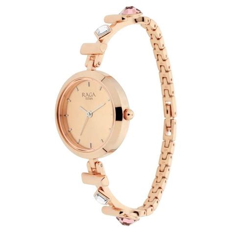 Buy Online Titan Raga Facets Rose Gold Dial Women Watch With Stainless ...