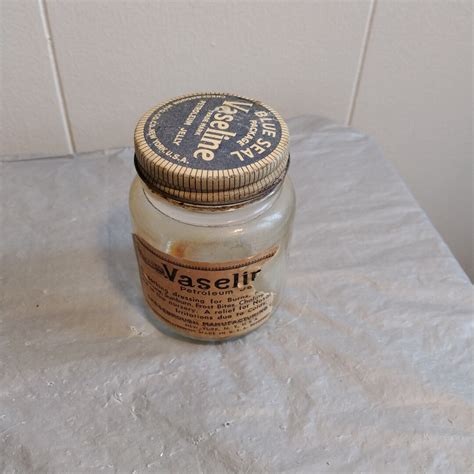 Vintage Glass Vaseline Jar With Lid - Etsy