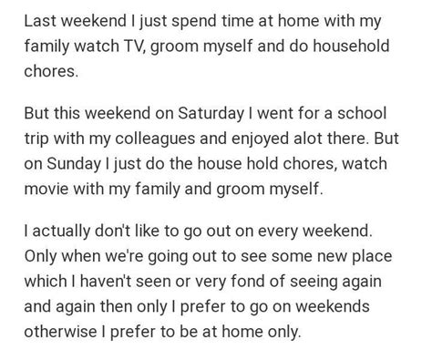 what did you do at last weekend? I dash - Brainly.in