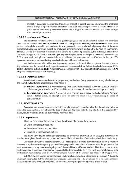 Analysis txtbook-12 - PHARMACEUTICAL CHEMICALS : PURITY AND MANAGEMENT ...