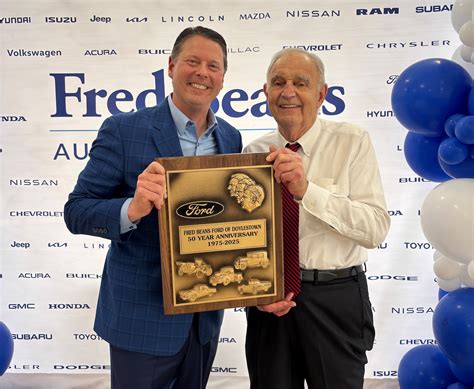 Fred Beans honored by Ford Motor Co. for 50 Years as a Ford Dealer