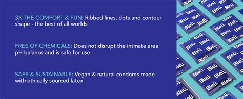 Buy Bleu Vegan & 100% Natural Latex, 3-In-1 Condoms for Men | 8 Count ...