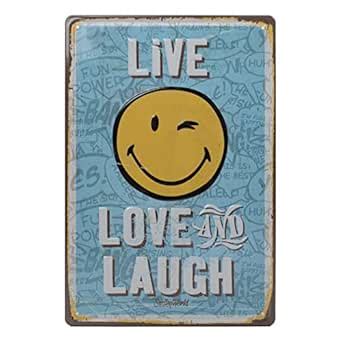 Store2508 Vintage Metal Tin Sign Poster – Live Love And Laugh 30x20 Cm ...