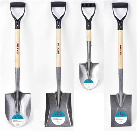Amazon.com : Kylin Spade Shovels for Digging Square Flat Shovel 4-Piece ...