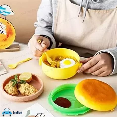 Burger Shape Lunch Box for Kids - Lunch Box for Kids, Tiffin Box, Lunc ...
