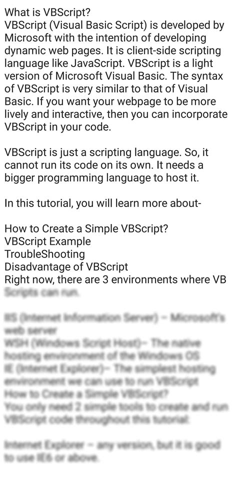 SOLUTION: What is vbscript - Studypool