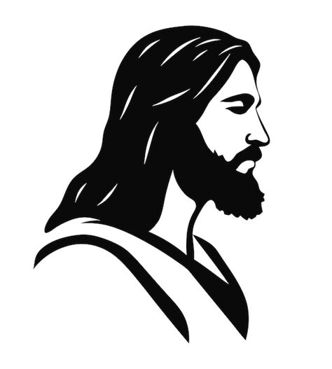 Side profile of jesus christ silhouette religious artwork christian ...