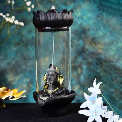 Ghar Saaz Lord Shiva God Idol Smoke Fountain Backflow Glass Incense ...