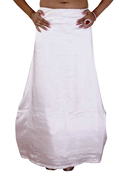 Buy S.K. Textiles Women's Satin Cancan 3-Layered Petticoat (White, 44 ...