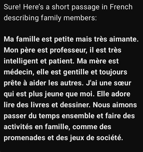 HOW DO YOU WRITE A SHORT PASSAGE DESCRIBING YOUR FAMILY MEMBER ...