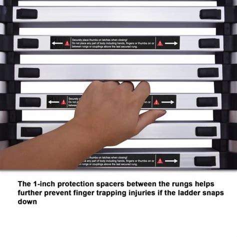 Finger Protected Telescopic Ladders - Corvids 3.8 M (12.5 Ft) Folding ...