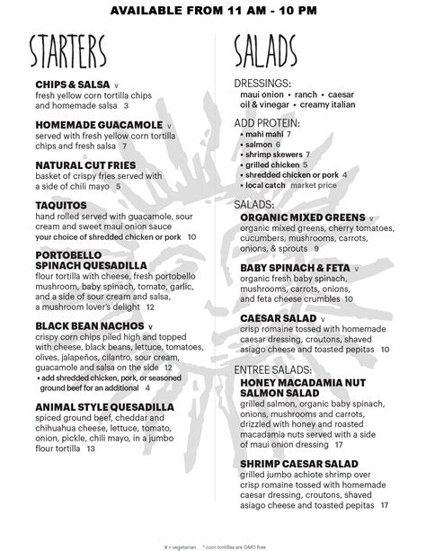 Menus | Milagros Food Company