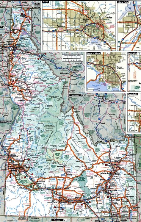 Highway map of idaho