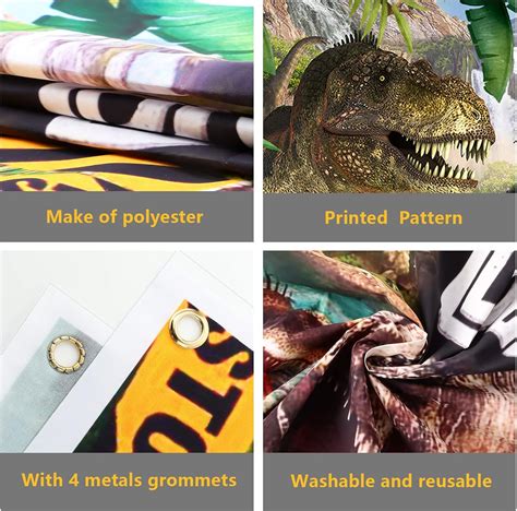 Buy POILKMNI Dinosaurs Birthday Party Decorations 5x3ft Safari Jungle ...