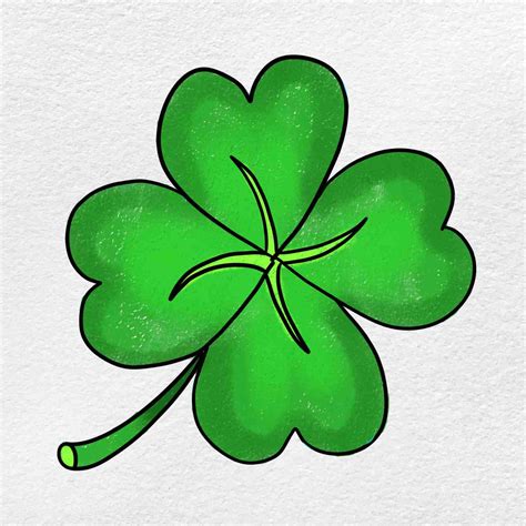 How to Draw a Four Leaf Clover - HelloArtsy