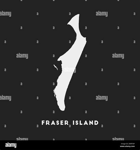 Fraser Island icon. Map on dark background. Stylish Fraser Island map with name. Vector ...