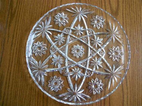 Anchor Hocking Star of David glass platter press cut glass dish, plate ...