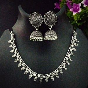 ANAMIKA Brass Silver Jewellery Set Price in India - Buy ANAMIKA Brass ...