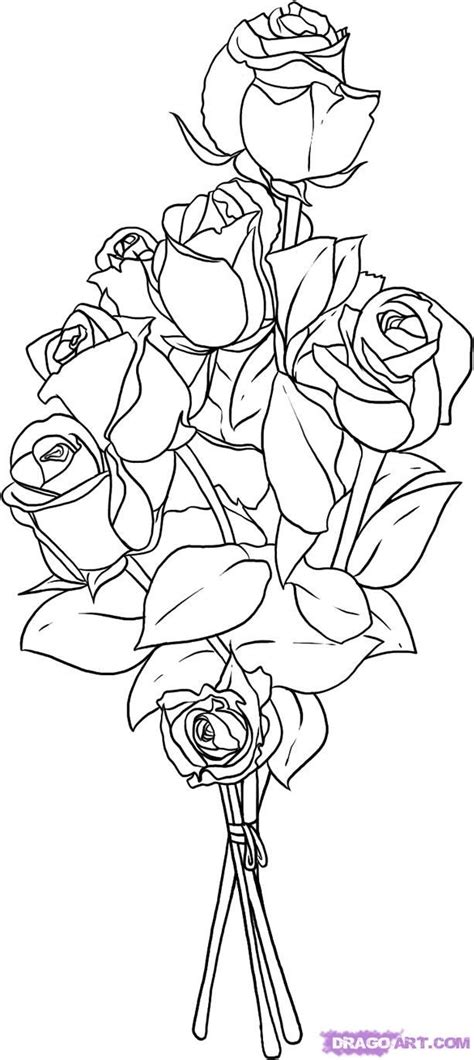 rose drawing bouquet