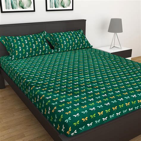 Buy Corsica Dragonfly Microfibre Printed 3Pcs Queen Bedsheet Set from ...