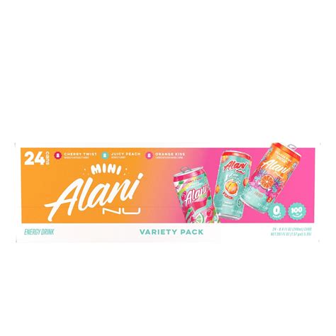 Alani Nu Mini Energy Drink Variety Pack, 8.4 Fl Oz, 24 Cans, Low ...