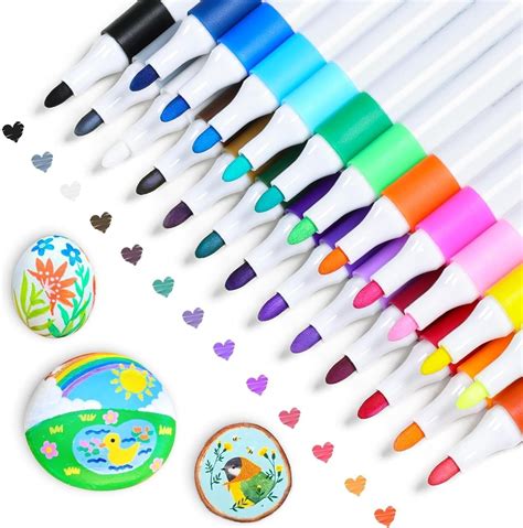 SUPER TOY 24 Shades Acrylic Marker Paint Pens, Colors Acrylic Markers ...