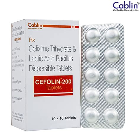 CEFOLIN-200 Tablets Cablin Healthcare Pvt. Ltd,.