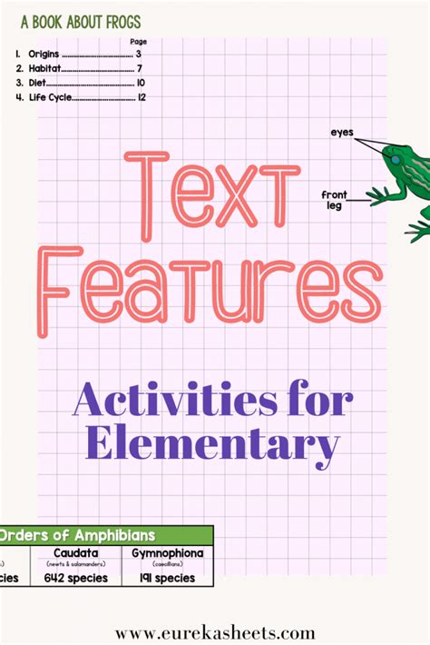 Image result for Text Feature Sort Elementary Activity