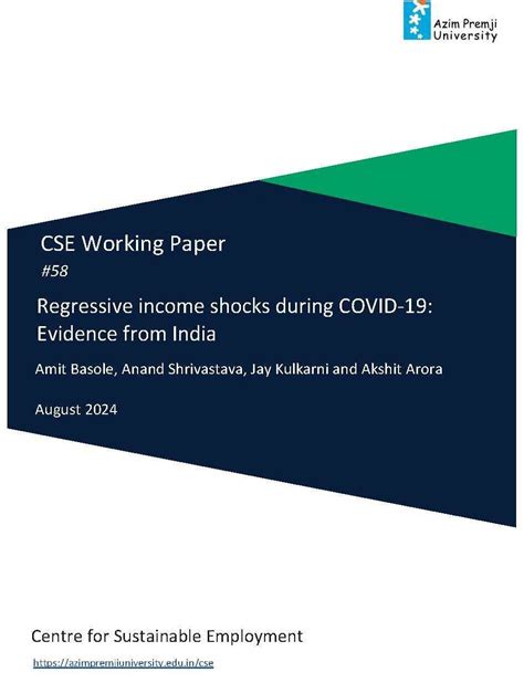Regressive income shocks during COVID-19: Evidence from India - Azim ...