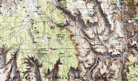 Grand Canyon Elevation Map with Shaded Relief – GeoJango Maps