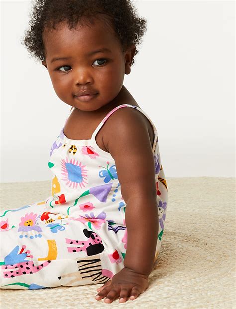 Buy Pure Cotton Animal Romper (0-3 Yrs) at Marks & Spencer