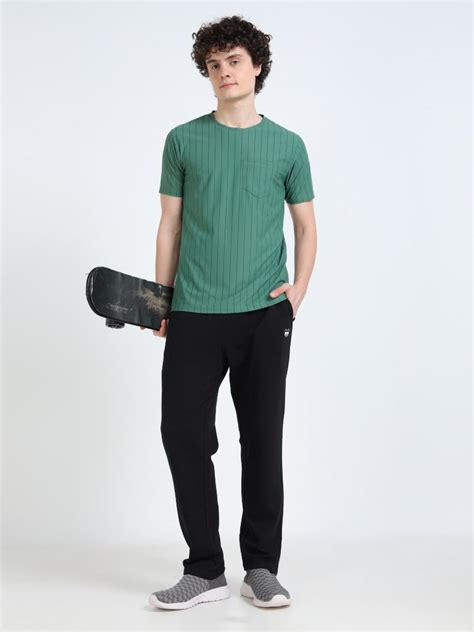 Round Neck T-Shirt for Men Online | Stripe Pocket Tee | IBX – Myibx