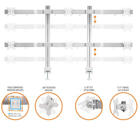 Buy Stand Steady 6 Monitor Mount | Heavy Duty Height Adjustable Monitor ...