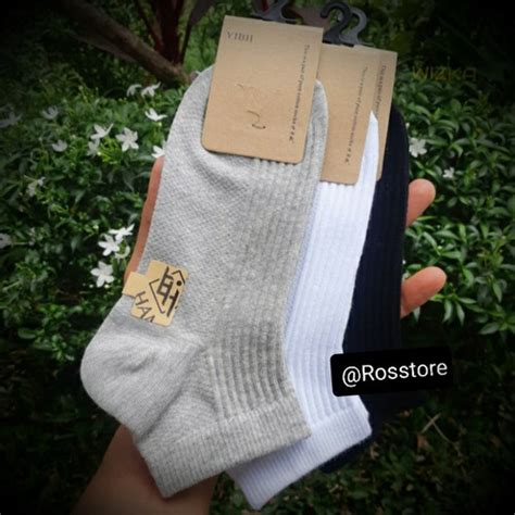 Jual Paket 3 Kaos Kaki Pendek Pria Wanita Casual Sock Mata Kaki Tebal ...