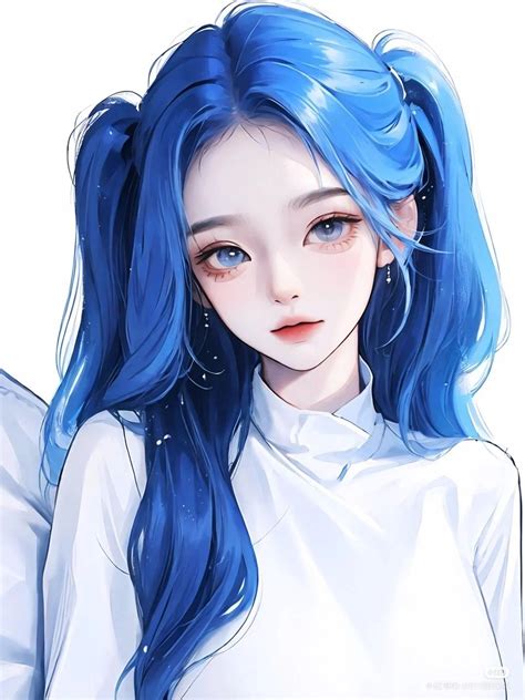Girl Cartoon Characters, Couple Cartoon, Mens Blue Hair, Anime Blue ...