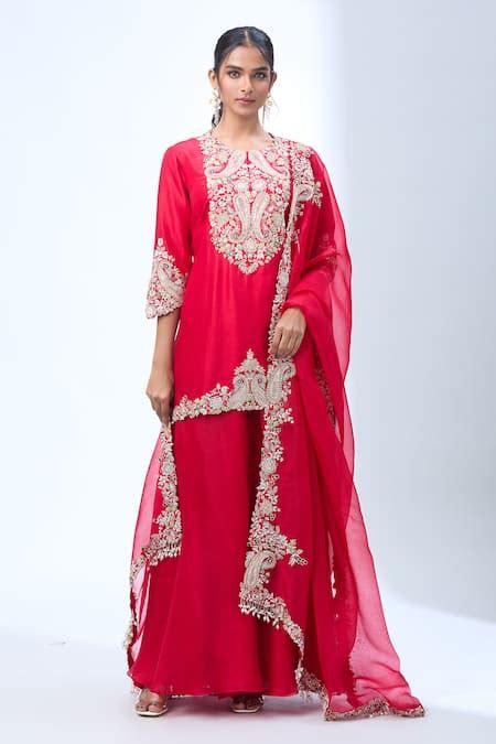 Buy Prisho Kairi Embroidered Kurta And Sharara Set Online | Aza Fashion.