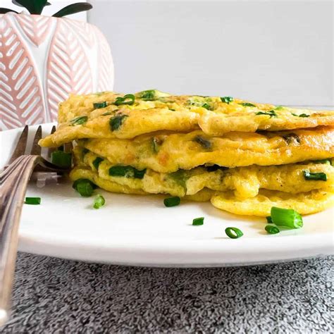 Keto Green Onion Pancake with Egg - Curious Flavors