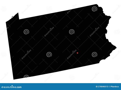 Detailed Pennsylvania Silhouette Map. Stock Vector - Illustration of interstate, geography ...