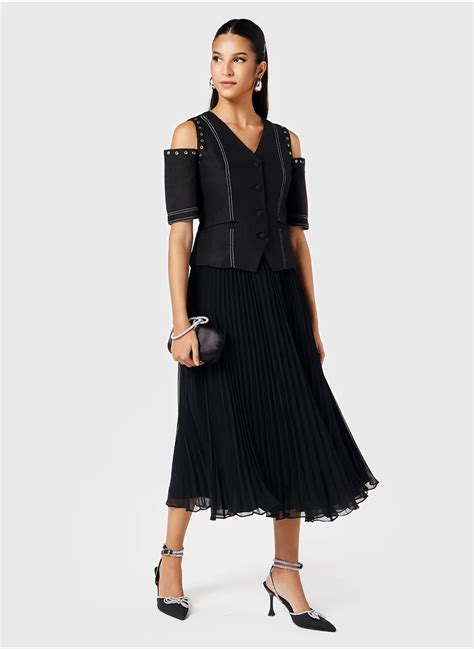 اشتري ثريدز باي اجوني Eyelet Detailed Pleated Blazer Dress في السعودية