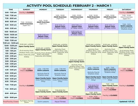 Trails Schedule | Open Gym, Family Swim Time, Special Events ...