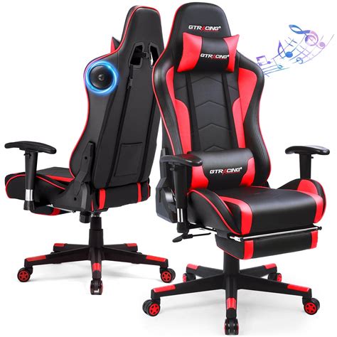 GTPLAYER Ergonomic Gaming Chair with Bluetooth Speakers, Adjustable ...