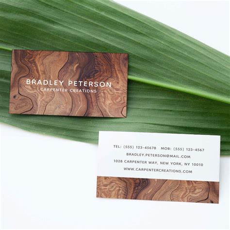 Stylish Modern Wooden Carpentry Construction Business Card | Zazzle in ...
