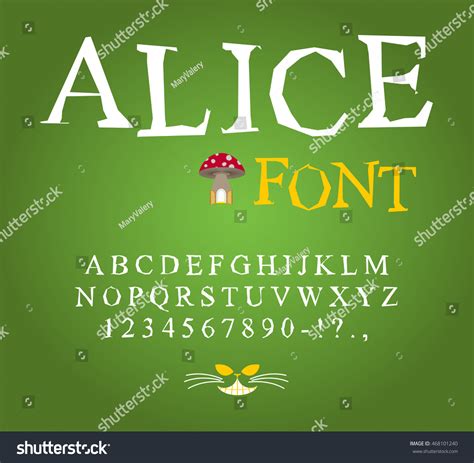 Alice Wonderland Font Fairy Abc Mad: vetor stock (livre de direitos ...