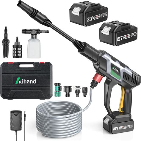 Amazon.com : Aihand Cordless Pressure Washer, Battery Power Washer 1000PSI with 2 Rechargeable ...