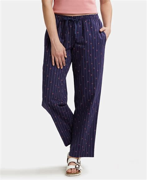 Buy Super Combed Cotton Woven Fabric Relaxed Fit Striped Pyjama with ...